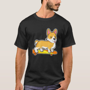 Camiseta Corgi de Skate Skateboard Cachorro Skatista Patina