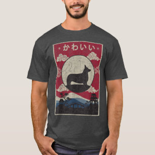 Camiseta Corgi - Design japonês Kawaii - Pai mãe