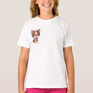 Camiseta Corgi DJ Música Sipper de Refrigerante para Crianç