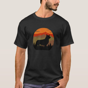 Camiseta Corgi Do Vintage Country Rústico Retro Céu & Flore