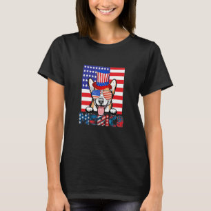 Camiseta Corgi Dog American Bandeira 4 De Julho Men Corgi