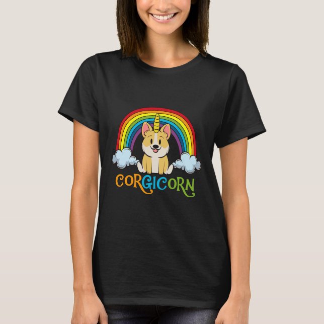 Camiseta Corgi Dog Birthday Corgicorn (Frente)