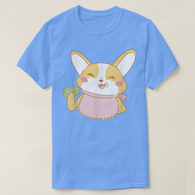Camiseta Corgi Dog Comendo Tamales Meia Comida (Frente do Design)