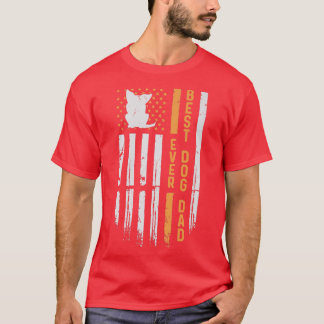 Camiseta Corgi Dog Dad Usa Vintagewith American Flag-320