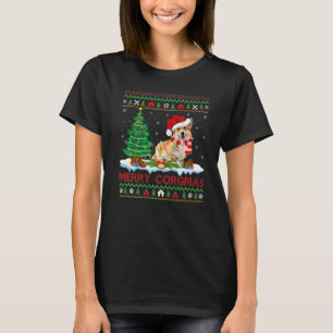 Camiseta Corgi Dog Feliz Corgmas Corgmas Corgmando Cristo F