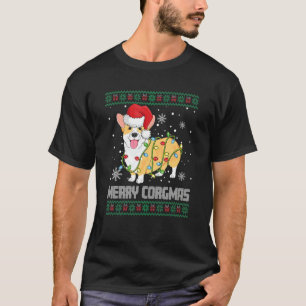 Camiseta Corgi Dog Feliz Papais noeis de Natal Corgi Ugly C
