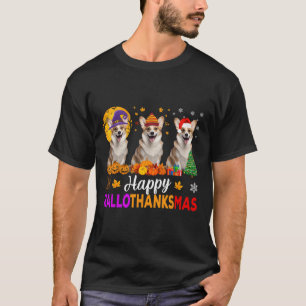 Camiseta Corgi Dog Halloween Natal Hallothanksmas