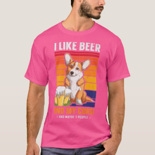 Camiseta Corgi Dog Lover Shirt I Like Beer And My Corgi Des