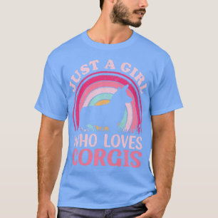 Camiseta Corgi Dog Lover Vintage Apenas Uma Menina Que Ama 
