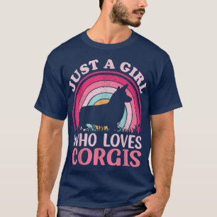 Camiseta Corgi Dog Lover Vintage Apenas Uma Menina Que Ama