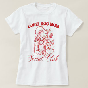 Camiseta Corgi Dog Mãe Social Club Line Art for Women