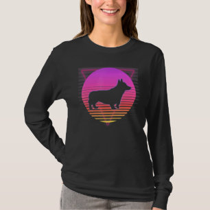 Camiseta Corgi Dog Pet Retro Vaporwave Suns 80s 90s