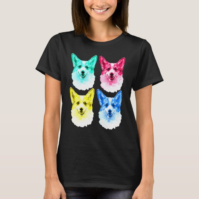 Camiseta Corgi Dog Pop Art Popart (Frente)