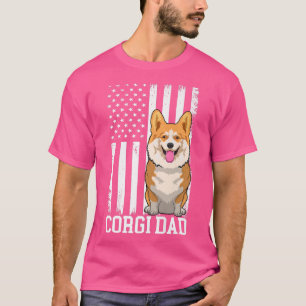 Camiseta Corgi Dog Roupa American Flag Corgi Lovers para M