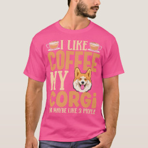 Camiseta Corgi Dog Roupa Coffee Addicto Do Proprietário Do 