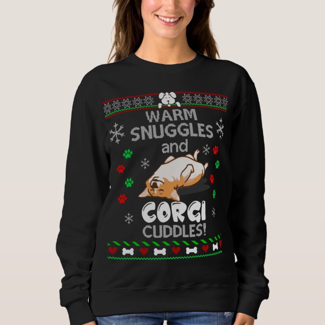 Camiseta Corgi Dog Ugly Christmas Sweater (Frente)