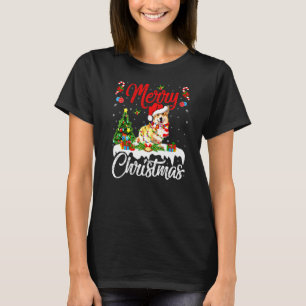Camiseta Corgi Dog Xmas Lighting Feliz Christma Corgi