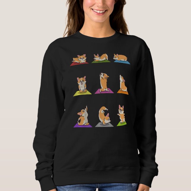 Camiseta Corgi Dogs Yoga Asana Possui Mestrados de Meditaçã (Frente)