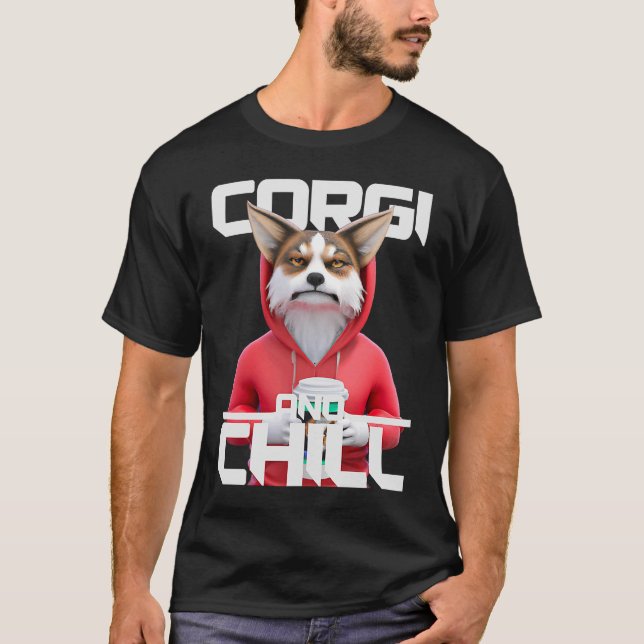 Camiseta Corgi E Resfriar Em Café (Frente)