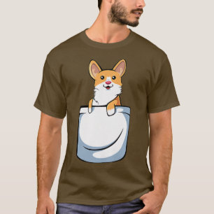 Camiseta Corgi Em Pocket Engraçado Cachorro Povô Cachorro P