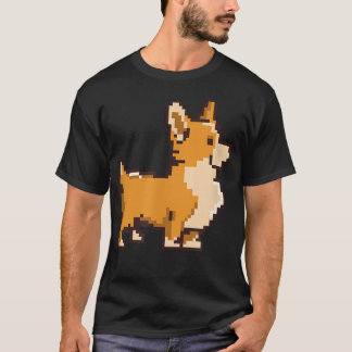 Camiseta Corgi Engraçado Animal Arte Pixel Vídeo Retro