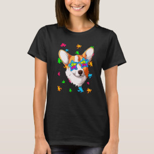 Camiseta Corgi Engraçado Puzzle Conscientização Autismo Cac