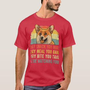 Camiseta Corgi Engraçado Retrai Cada Pica Que Você Faz Em C