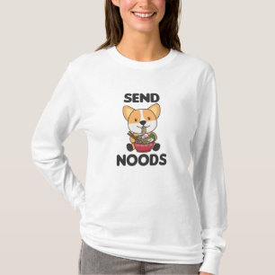 Camiseta Corgi Envia Noods Ramen Cute Kawaii Noodles Cães
