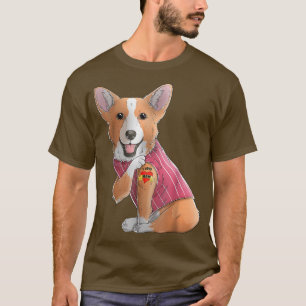 Camiseta Corgi Eu Amo Mamãe Tatuagem Cão Engraçado Dia de a