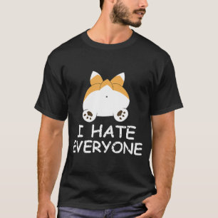 Camiseta Corgi Eu Odeio Todo Mundo Por Cachorro