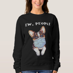 Camiseta Corgi Ew Pessoas Dog Vestindo Uma Máscara De Rosto
