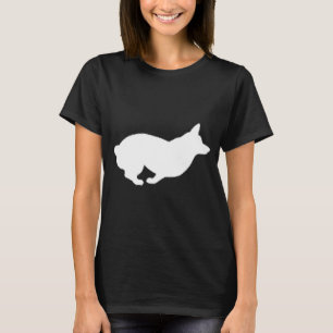 Camiseta Corgi Executando Perfil Silhouette Proprietários C