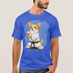 Camiseta Corgi fazendo Karate Kick Black Belt Arts Do