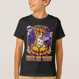 Camiseta Corgi Feliz Halloween Abóbora Cachorro