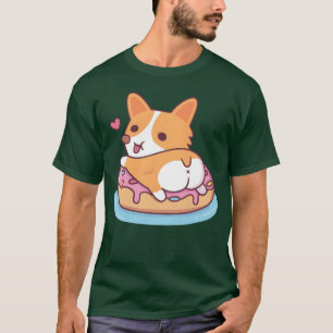 Camiseta Corgi Fofo Mostrando o Traseiro em Flutuador de Ro