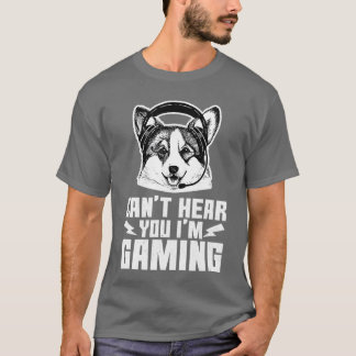 Camiseta Corgi Gamer Não Pode Ouvir Você Estou Jogando Pres