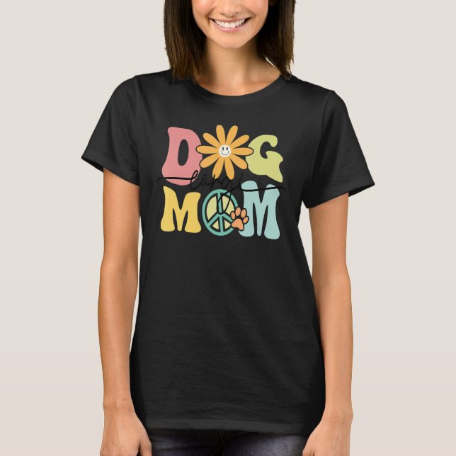 Camiseta Corgi Groovy Dog Mãe Mulheres Pet (Frente)