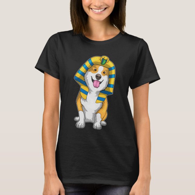 Camiseta Corgi Halloween Pharaoh (Frente)