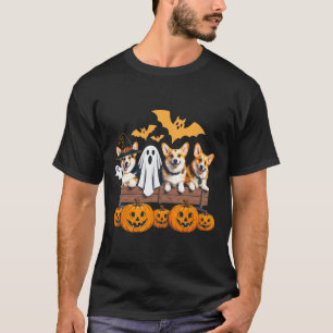 Camiseta Corgi Halloween Trio Engraçado Sapato de Cachorro