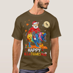 Camiseta Corgi Happy Hallothanksmas Dia das Bruxas