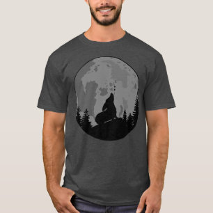 Camiseta Corgi Howling Moon Dog Engraçadas Mulheres Cachoro