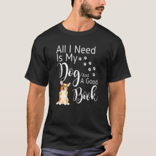 Camiseta Corgi I Love My Dog Design Livros Lendo