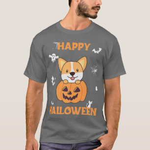 Camiseta Corgi In Pumpkin Dogs Happy Halloween-512