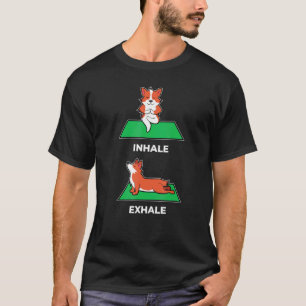 Camiseta Corgi Inalar Exalar Pilates Yoga Para Cão