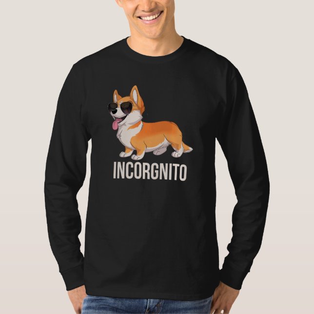 Camiseta Corgi Incorgnito Cute Incognito Corgi Com Sunglas (Frente)