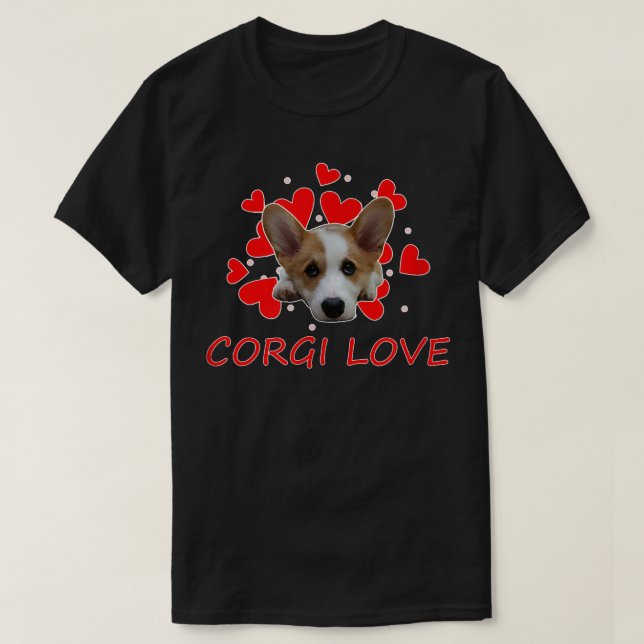 Camiseta Corgi Love Cute Funny Pembroke Welsh Corgi Puppy E (Frente do Design)
