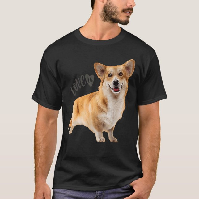 Camiseta Corgi Love Is Dog Mamãe Pai Puppy Pet Women Men (Frente)