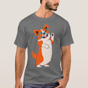 Camiseta Corgi Lover Oferece Óculos Engraçados Felizes Cach