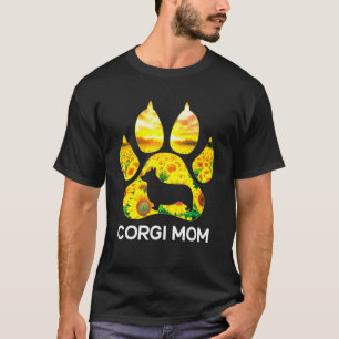 Camiseta Corgi Mãe Cachorro Sunflower Corgi Mãe Mãe Mãe