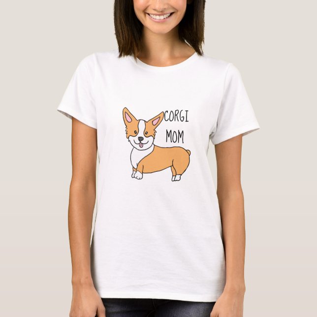 Camiseta Corgi Mãe Cão Cartoon (Frente)